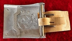 Nazi DAF EM Belt Buckle by E W. Assmann & Söhne, Lüdenscheid with Paper RZM Tag...$225 SOLD