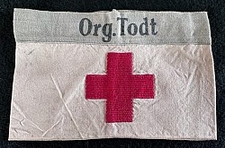 Nazi Organization Todt Red Cross Armband...$250 SOLD