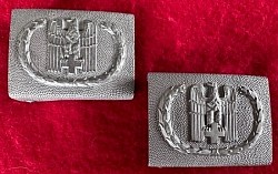 Nazi Red Cross EM Belt Buckles Marked 