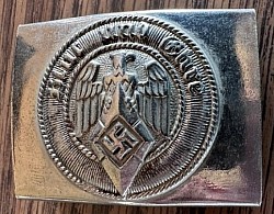 Nazi Hitler Youth Belt Buckle with Chromed Steel Body Marked 