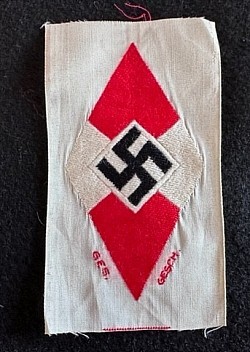 Nazi Hitler Youth Insignia Patch with HJ-RZM Tag...$65 SOLD