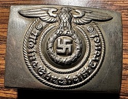 Nazi Nickel SS EM Belt Buckle Marked 