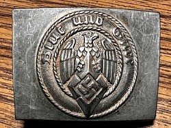Nazi Hitler Youth Belt Buckle with Varient Crank-Shaped Catch...$105 SOLD