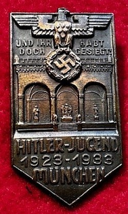 Nazi Hitler Jugend Munich 1923-1933 Bronze Badge by 