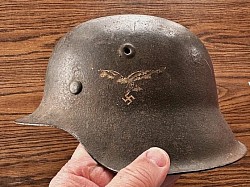 Nazi Luftwaffe M42 Single Decal Combat Helmet...$395 SOLD