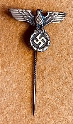 Nazi NSDAP Party Eagle/Swastika Stickpin Marked “RZM M1/8