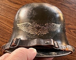 Nazi M34 Luftschutz Helmet with Liner and Chinstrap...$350 SOLD