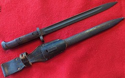 Nazi-Issued Czech VZ-24 Bayonet with “RB Nr.” Marked Leather Frog...$175 SOLD