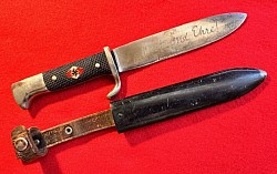 Nazi Hitler Youth Knife with Motto. Maker-coded 