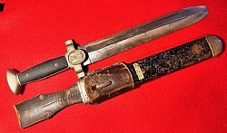 Nazi Red Cross EM Hewer with Leather Frog Marked “H