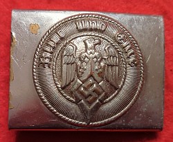 Nazi Hitler Youth Belt Buckle with Chromed Steel Body Marked 