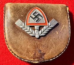 Nazi-Era Leather Coin Holder with Metal RAD Cap Insignia...$45 SOLD