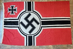 Nazi Large Kriegsmarine Battle Flag with Halyard Rope (Veteran-Bring-Back)...$495 SOLD