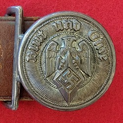 Nazi Hitler Youth Leader's Belt with Belt Buckle by Christian Theodor Dicke...$525 SOLD