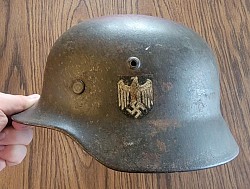 Nazi Army M35 Single Decal Combat Helmet with Liner Band...$550 SOLD