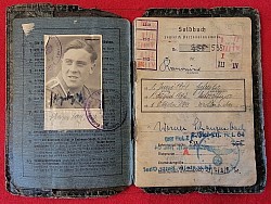 Nazi Luftwaffe Soldbuch to Flak NCO Soldier with Photo, Leatherette Cover and Other Documents...$125 SOLD